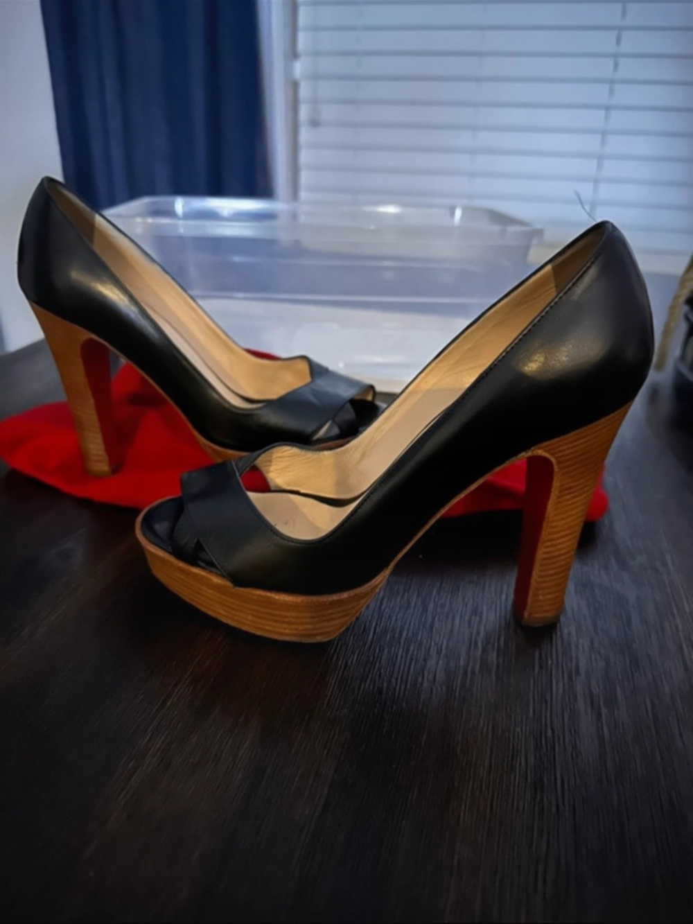 Christian Louboutin Platform Peep-Toe High Heels